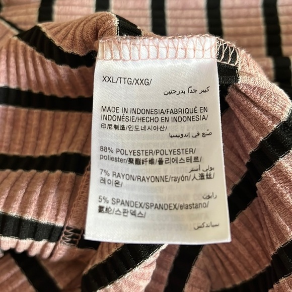 Charter Club rose with black striped long sleeved top. Size XXL - Picture 6 of 6